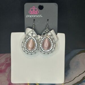 Pink Stone Dangle Earrings